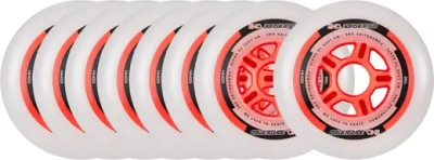 Комплект колес для роликов POWERSLIDE PS ONE Pack 90/82A, 8-pack Red/White+подшипники ABEC5+спейсер от магазина Адреналин