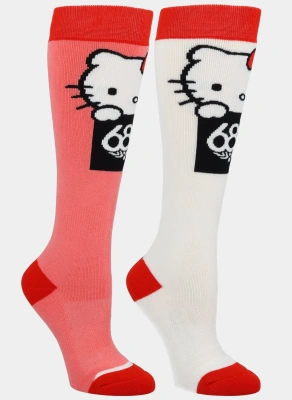 Носки сноубордические 686 ж HELLO KITTY SOCKS - 2PK RED WHITE - 2 пары от магазина Адреналин