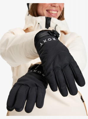 Перчатки сноубордические женские ROXY JETTY SOLID GLOVES TRUE BLACK  от магазина Адреналин