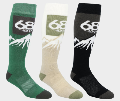 Носки сноубордические 686 SNOW CAPS SOCK 3-PACK EARTH TONES - 3 пары от магазина Адреналин