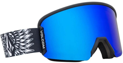 Очки горнолыжные со сменной линзой VOLCOM ODYSSEY JAMIE LYNN BLUE CHROME Lens/ YELLOW bonus lens 25
