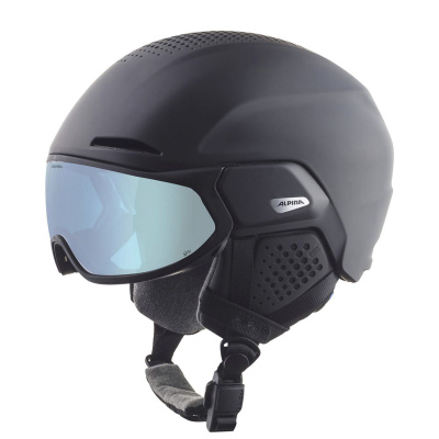 Горнолыжный шлем с визором Alpina Oro QV Mips Black Matt/Ice blue  от магазина Адреналин