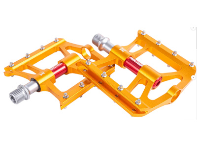 Педали TechTeam TT-2001 фрезерованный алюм. со съемными шипами, Cr-Mo ось, 3 пром, bronze